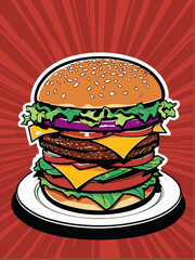 burger vector art for design needs