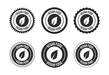 Vegan food icon design illustration. Bio, Ecology, Organic logos and label. Vegan food diet icon