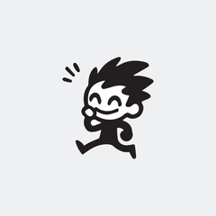 Kid Minimalist and silhouette Vector illustration
