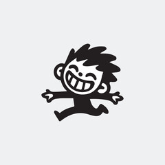 Kid Minimalist and silhouette Vector illustration
