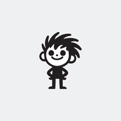 Kid Minimalist and silhouette Vector illustration
