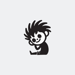 Kid Minimalist and silhouette Vector illustration
