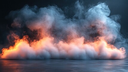 Fototapeta premium Glowing smoke cloud studio background