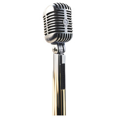 Vintage Retro Microphone with Classic Design – Isolated on White Background