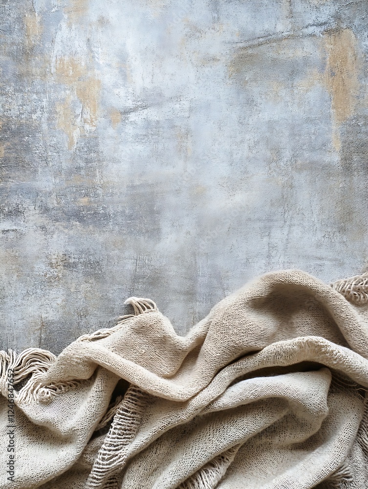 Poster Rustic Textile Texture with Earthy Tones Creating Cozy Fabric Background : Generative AI