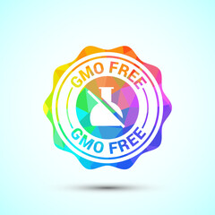 GMO free icon design illustration, Non gmo food label, Organic healthy food sign symbol