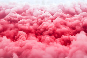 Fototapeta premium Red steam or smoke clouds, background with Copy space.