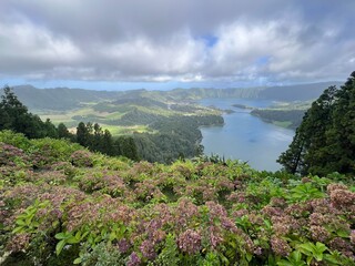 Sete Cidades in Lagoa on the island of S&atilde;o Miguel is a picturesque volcanic caldera with two connected lakes &ndash; Lagoa Azul and Lagoa Verde, which captivate with their contrasting water colors. Portugal