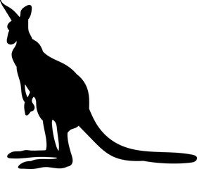 kangaroo silhouette on white background vector