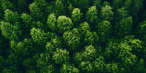 Naklejka premium Lush green forest canopy viewed from above showcasing vibrant natural tranquility : Generative AI