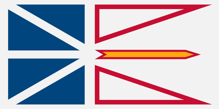 Official flag of Newfoundland and Labrador. Province of Canada. Illustration