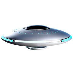 Mysterious UFO Image - Isolated on White Background