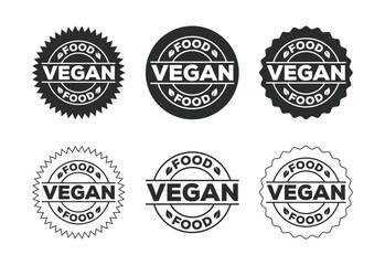 Vegan food icon design illustration. Bio, Ecology, Organic logos and label. Vegan food diet icon