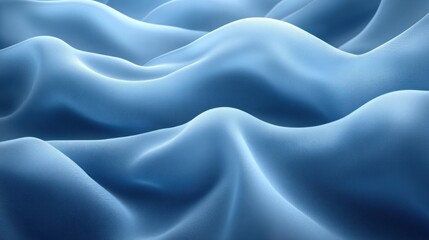 Obraz premium Abstract blue fabric folds, smooth drapery texture.