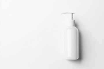 professional mockup of lotion bottle with pump isolated on pristine white background with soft diffused lighting and