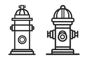 Fire Hydrant Line Icon vector black and white