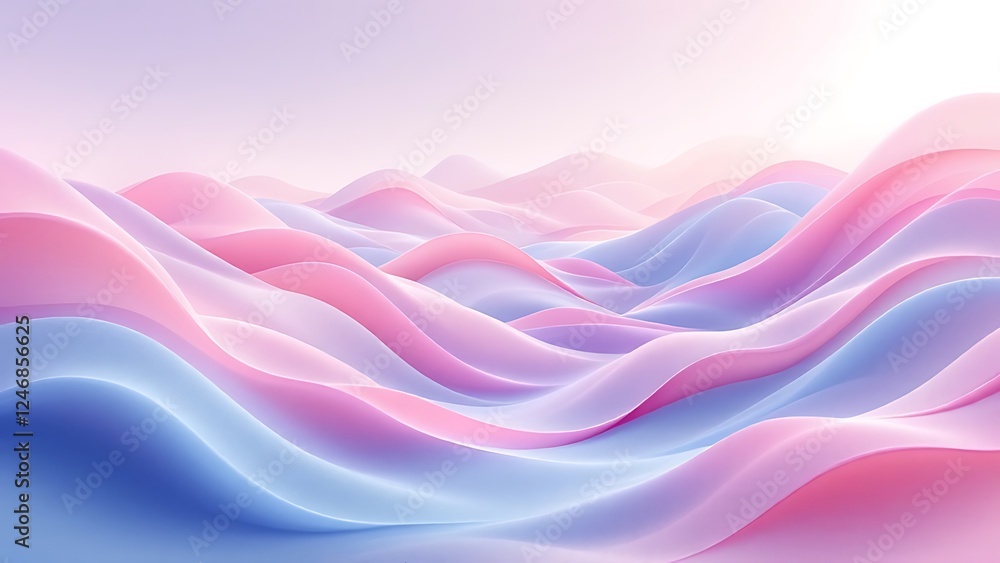 Poster abstract blue and purple wave patterns on a gradient background