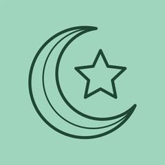 cute islamic muslim holiday thing and decorations lineart outline