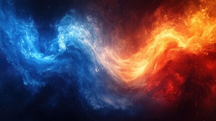 Obraz premium Abstract swirling flames of fire and ice.