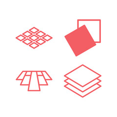 Tiles vector icons set architecture and construction. Floor tile design trendy illustration.