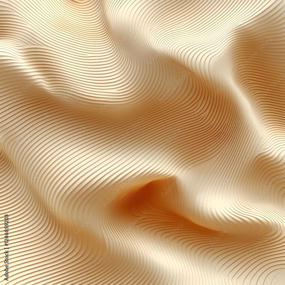 Poster abstract wavy texture in soft beige tones, creating a sense of fluidity and elegance. the gentle lin