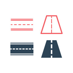 Road icons set vector trendy design template illustration