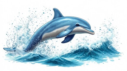 Naklejka premium Dolphin leaping out of the water.