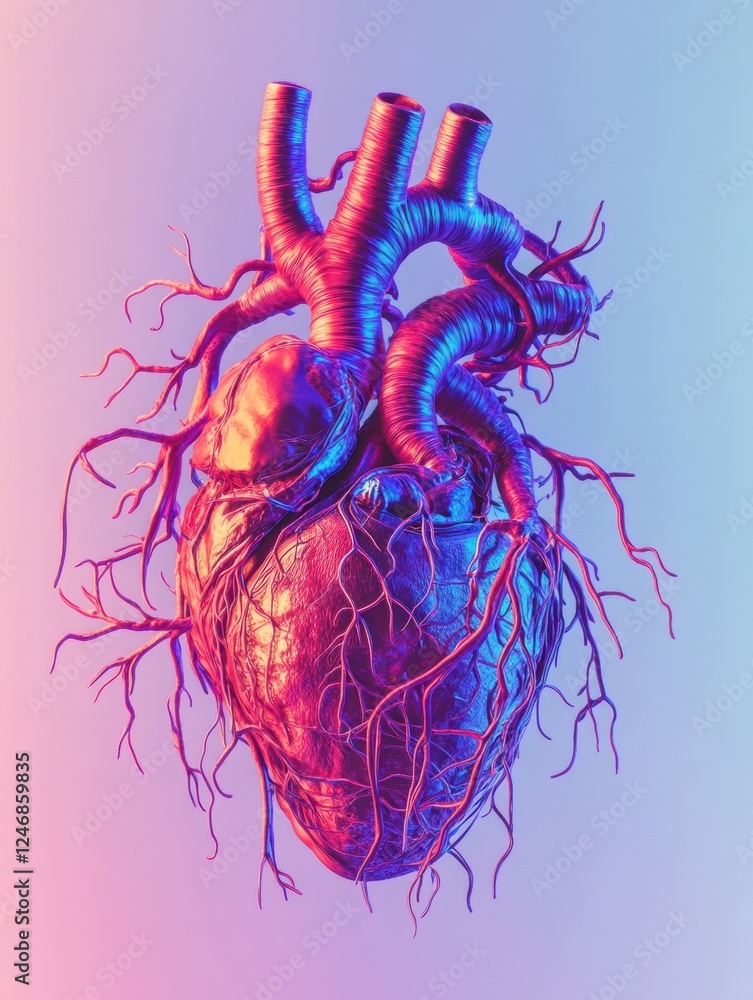 Aufkleber vivid anatomical representation showcasing the intricate details of the circulatory system with vein