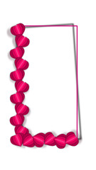 9:16 Rectangular Frame Background with Pink Hearts &ndash; Romantic Design