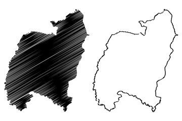 Amnat Charoen Province (Kingdom of Thailand, Siam, Provinces of Thailand) map vector illustration, scribble sketch Amnat Charoen map