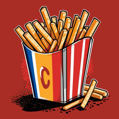 french fries vector art for design needs 