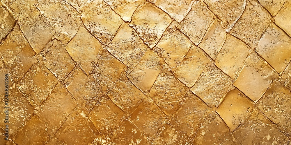 Poster Golden Textured Abstract Design with Intricate Patterns and Metallic Finish : Generative AI
