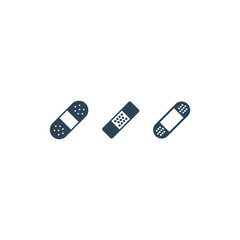 Bandage aid icons set, Adhesive plaster medical kit vector.