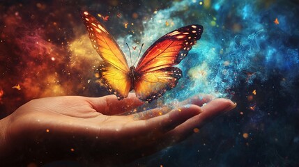 butterfly on the palm of your hand