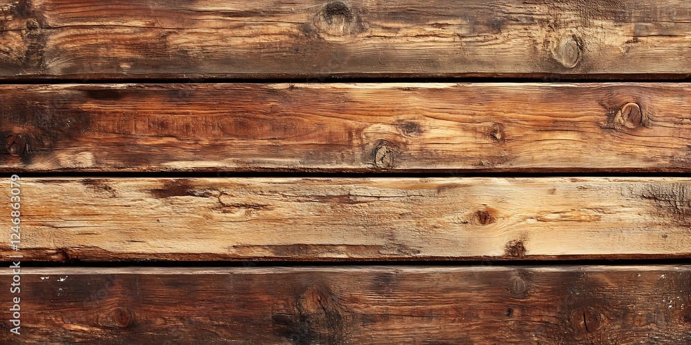 Aufkleber rustic natural wood planks texture background for design and crafts : generative ai