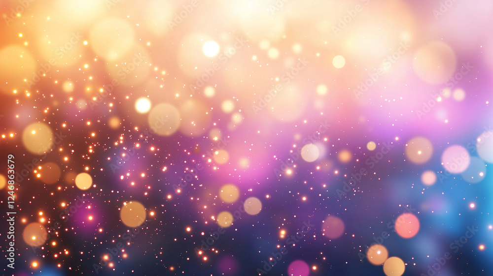 Poster colorful abstract background with sparkling lights and particles creating dreamy atmosphere. perfect