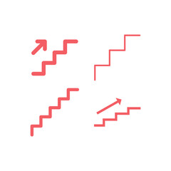 Stairway icons set direction infomation illustration symbols sign navigation staircase vector