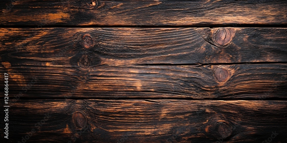 Aufkleber rustic wooden planks with natural texture and rich grain pattern : generative ai