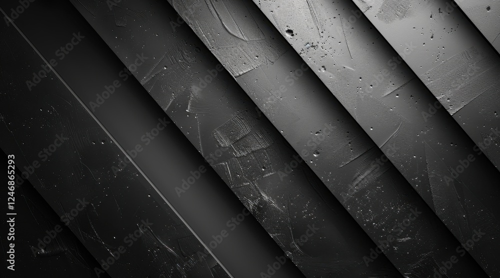 Poster abstract black textured diagonal panels with subtle patterns and shadows