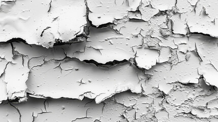 Obraz premium Peeling white paint texture with cracks and subtle details, creating minimalistic look