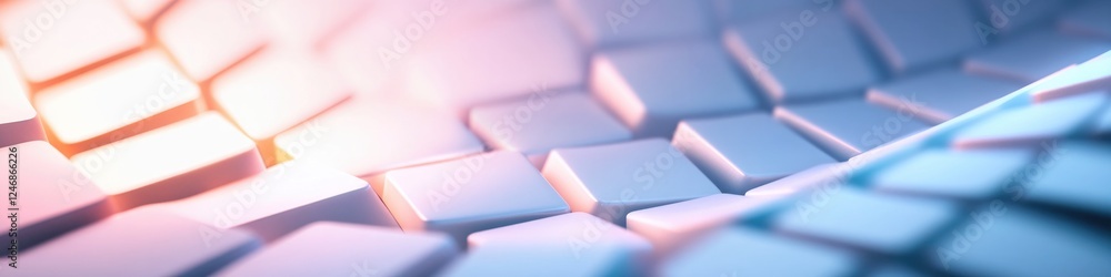 Aufkleber surreal depiction of interlocking squares forming spiral illuminated by glowing ambient lighting in 