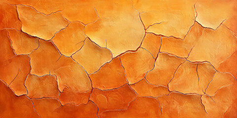 A burnt orange abstract background with cracked clay textures, resembling sunbaked desert earth, adding depth and a natural rustic charm.