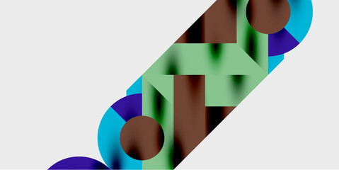 Modern abstract background featuring circles, lines, and triangles in a dynamic geometric composition. Perfect for stylish, tech, or creative-themed designs