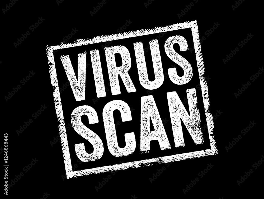 Poster virus scan - the process of using antivirus software to detect and remove malicious software or othe