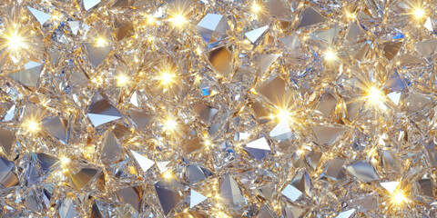 A luxury background filled with radiant diamonds scattered across the surface, reflecting a gentle glow from their facets. The stunning sparkle and opulent design are perfect for upscale branding or
