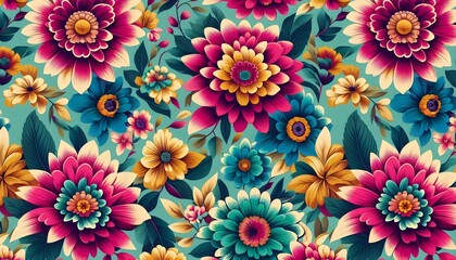 Vibrant Floral Fantasy, GENERATIVE AI	