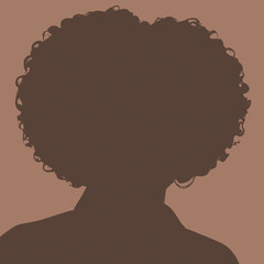 Silhouette of an adult woman. Female avatar. Icon for social networks. Mocha Mousse  silhouette isolated on brown
