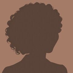 Silhouette of an adult woman. Female avatar for social networks. Mocha Mousse silhouette isolated on brown