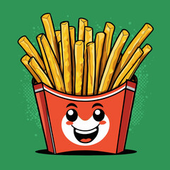 french fries vector art for design needs 