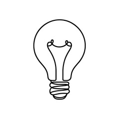 Light bulb continuous one line drawing. Lightbulb in simple linear style. Idea, brainstorm concept. Vector illustration.